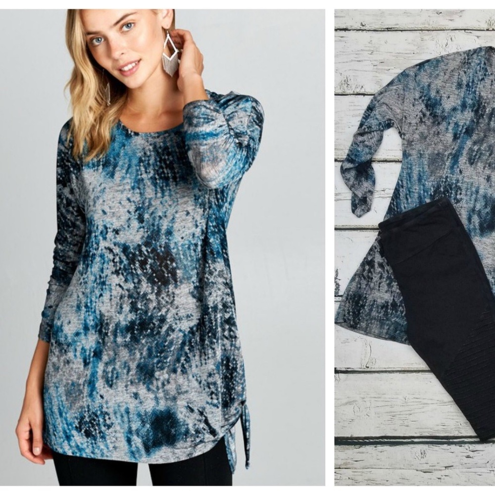 Blue Tie Dye Top